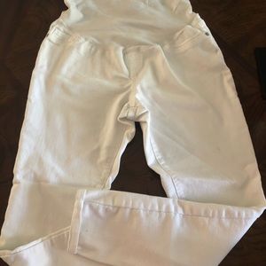 White skinny maternity jeans